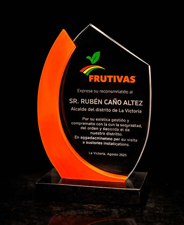 trofeo personalizado con diseño de formas
